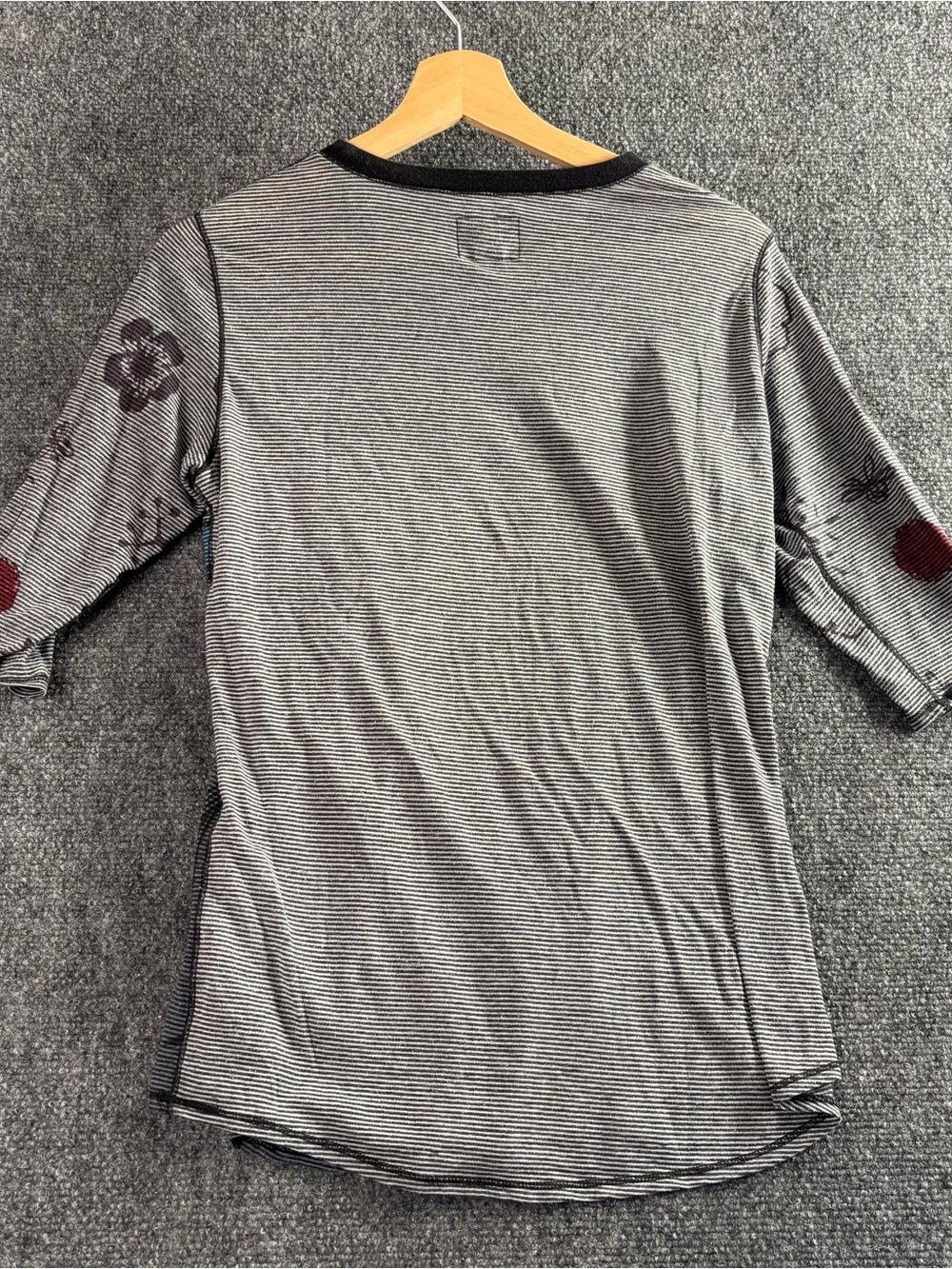 Lucky Brand Gray and Black Striped Tee - Picture 4 of 6